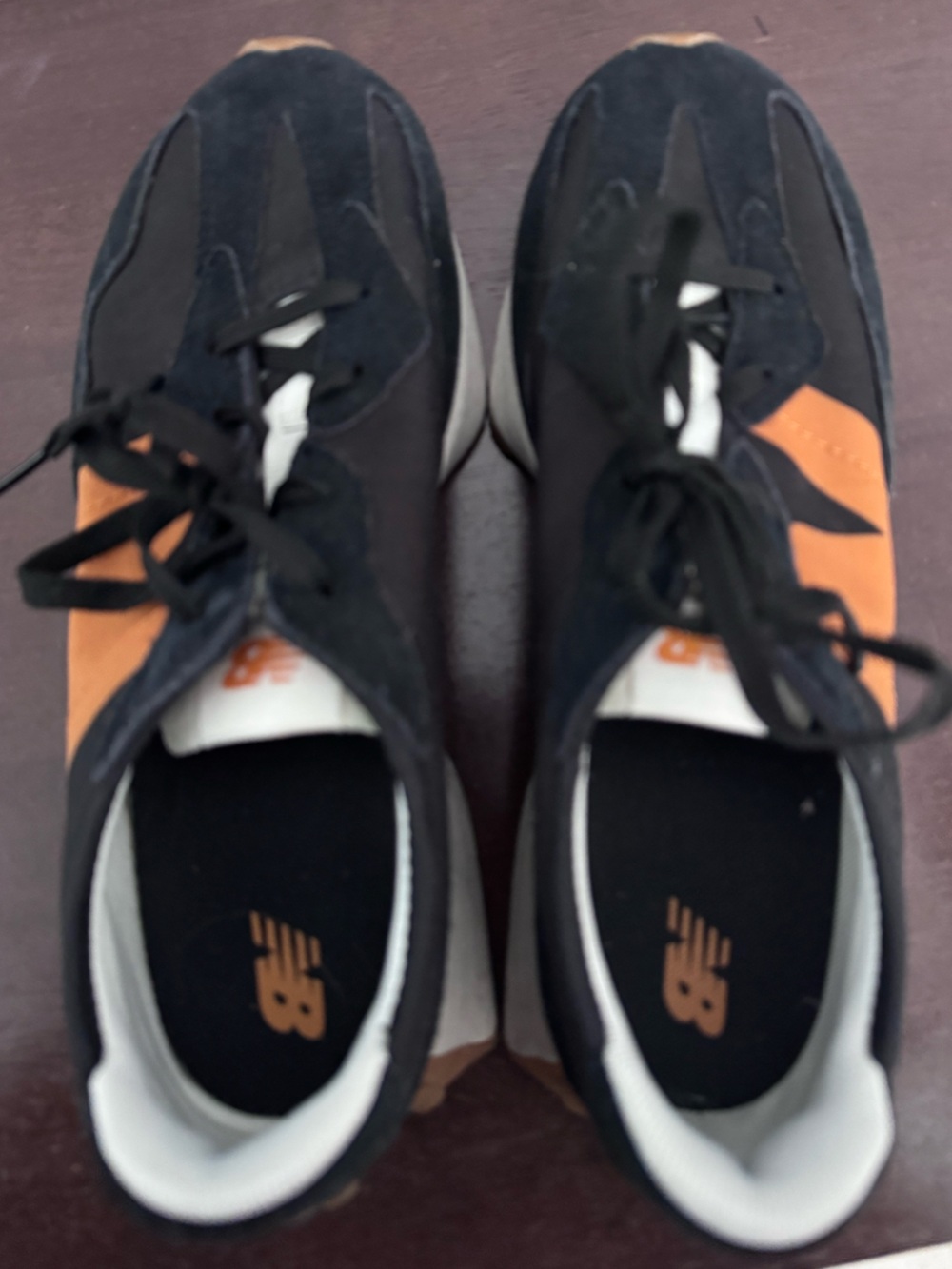 New Balance Black and Orange Men's Athletic Sneakers
